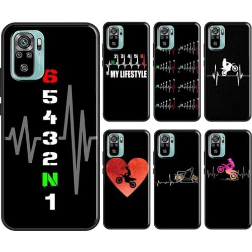 Motorcycle Heartbeat For Xiaomi Redmi Note 9S 8T 7 Note 10 8 9 Pro Case For Redmi 9A 9C 8A K40 9T Soft Cover