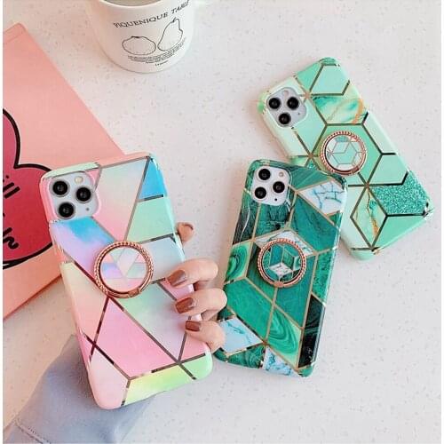 For Huawei P30 Lite Case P20 Pro Silicone Marble Back Luxury Soft Cover for Huawei Mate 30 20 Lite pro Case Ring Holder P20 lite