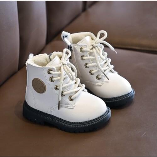 2021 New Childrens Four Seasons Leather Casual Comfortable Martin Boots Toddler Shoes Girl Boots for Kids Girls and Boys