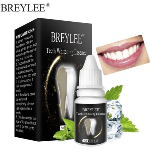 BREYLEE Teeth Whitening Essence Oral Hygiene Cleaning Serum White Gel Teeth Care Tooth Bleaching Dental Tools Perfect Smile 10ml