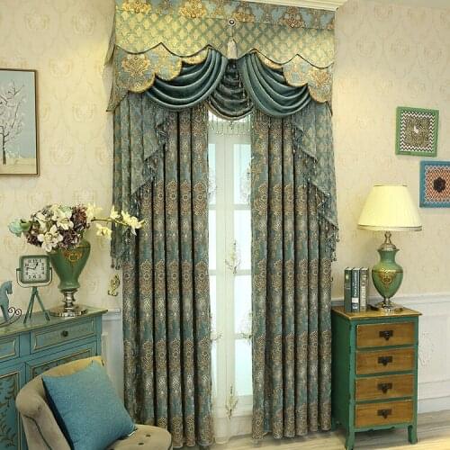 Europe elegant luxury villa cloth embroidered curtains curtains sitting room curtain bedroom curtains