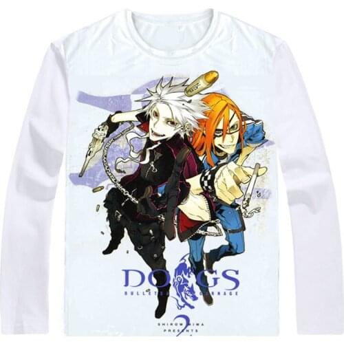 Dogs Bullets Carnage T-Shirts Multi-style Long Sleeve Shirts Dogs Prelude Ku Dogs Naoto Fuyumine Heine Rammsteiner Cosplay Shirt
