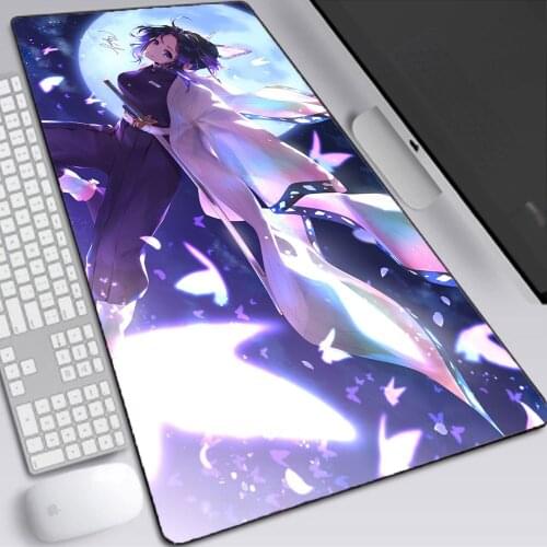 Kawaii Mousepad Anime Large Mouse Pad Blue Girl Computer One Piece Wholesale Mouse Notebook Rubber Desk Mat Mini Pc Game Player