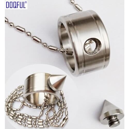 50pcs Self Defense Stainless Steel Finger Ring Bead Chain Outdoor Survival Protective Fashion Jewelry EDC Tactical Safety Weapon
