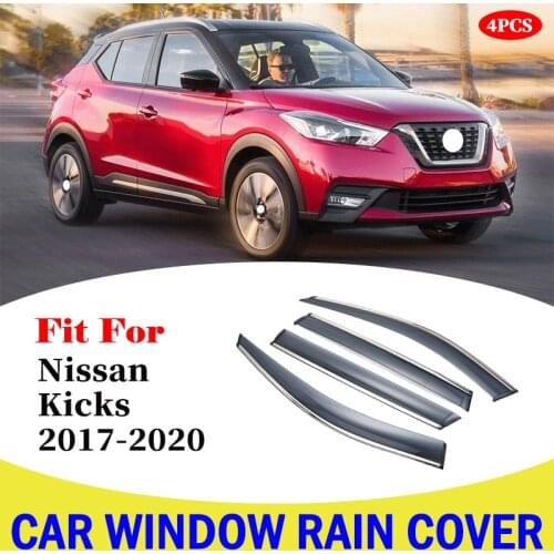 For Nissan Kicks 2017-2020 car window visor car rain shield deflectors awning trim cover exterior rain cover car accessories