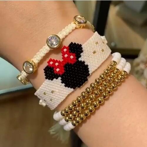 Pretty Bead Hot Sale Handmade Bracelet Myuki Bracelet for Girls Jewelry Men Gift Copper Micro paved Party Wedding Unisex