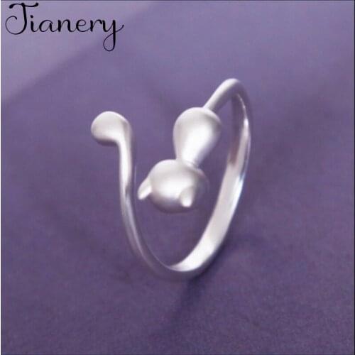 Personality Gothic Vintage Cat Rings For Women Bridal Wedding Engagement Punk Resizable Antique Rings Rock Jewelry