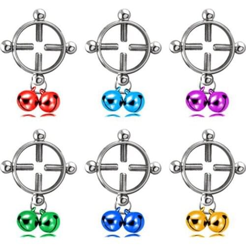 Fashion piercing jewelry Women Body Piercing Breast Nail Screw Bell Pendant Fake Nipple Ring Jewelry Stainless steel piercing