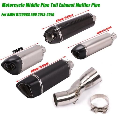 Motorcycle Middle Link Pipe Tail Exhaust Muffler Tubes Syste installation for BMW R1200GS ADV 2013 2014 2015 2016 2017 2018 2019