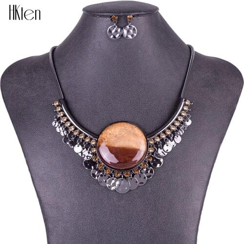 MS1504624 Fashion Jewelry Sets Hight Quality 4 Colors Necklace Sets For Women Jewelry Crystal Resin Unique Round Design Gifts