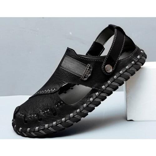 Men Sandals Summer Outdoor Flats Beach Sandals Breathable Lightweight Causal Mens Shoes High Quality Male Slippers Size 38-45