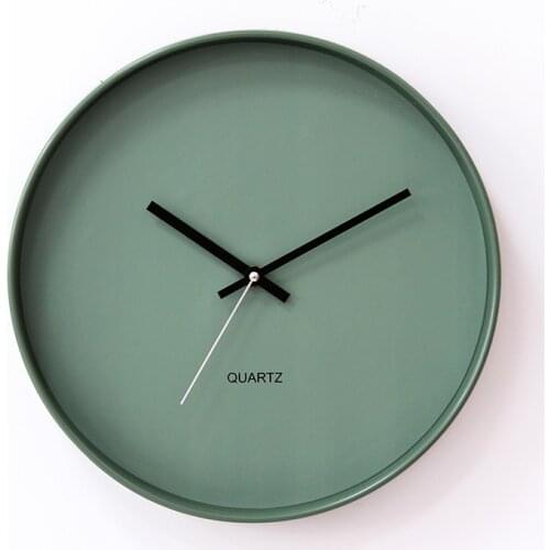 Nordic Modern Wall Clock Minimalist Plastic Girl Large Silent Wall Clock Art Green Round Relogio De Parede Watch Wall DE50WC