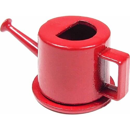 Odoria 1:12 Miniature Metal Red Watering Can Home Fairy Outdoor Garden Tool Set Dollhouse Accessories Doll House Decoration