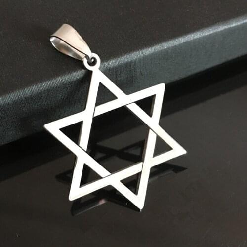 Wholesale Magen David Hexagram Stainless Steel Jewelry Fashion Personality Pendants For Women&Men Size 3.6*2.9cm