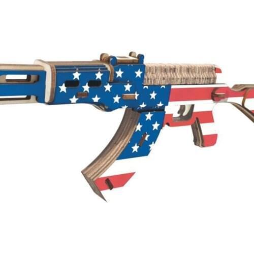 P101 3d Puzzle Wooden Toys Laser Cutting DIY AK47 Assembly Weapon Jigsaw Puzzle Wooden Toys Childrens Educational Toys