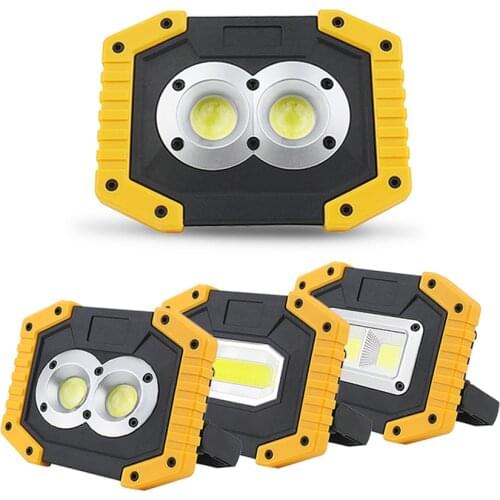 Portable Spotlight 20W 400LM LED Flood light Reflector Outdoor Camping Emergency Lawn Fishing Work Lighting Lamp 18650 Battery