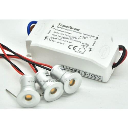 1W Ceiling Spotlights + Triac Dimmable Power Supply LED 15mm Downlight 12V Cabinet Lighting 30/120 DIY Decoration Lamp Kitchen