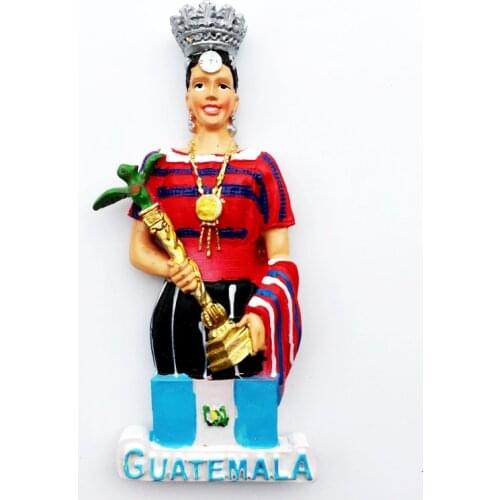 Handmade Painted Guatemalan Beauty Queen 3D Fridge Magnets Tourism Souvenirs Refrigerator Magnetic Stickers Gift