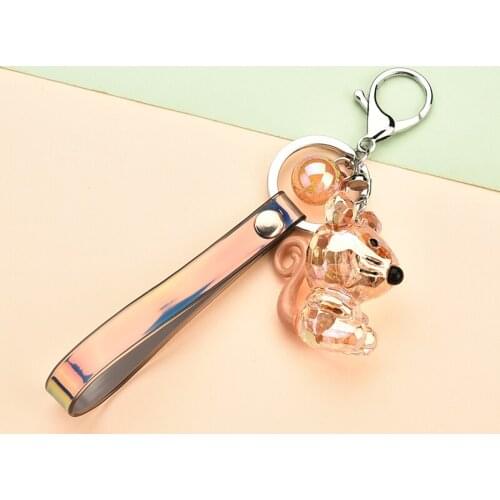 Cartoon Hot Sale Mouse Keychain For Lovers Alloy Fashion Trinket Ring For Car Key Chain The New Year Gift Jewelry EH021