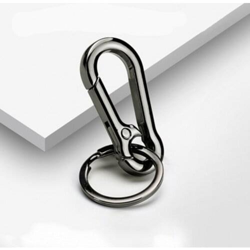 Silver Stainless Steel Retractable Carabiner Car Keychain Anti-lost Buckles Waist Spring Gourd Buckle Car Ornament Accessories