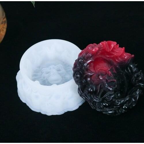 Silicone Skull Ashtray Mold Transparent Dried Flower Resin Decorative Casting Crystal Mould DIY Craft Desktop Decoration Making