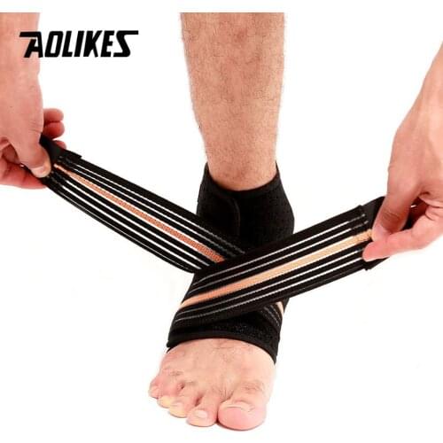 AOLIKES 1PCS Sport Breathable Ankle Brace Protector Adjustable Ankle Support Pad Protection Elastic Brace Guard Support Football