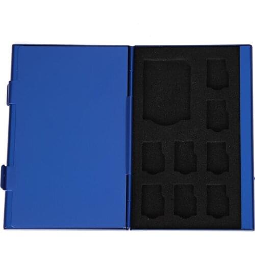 Protable Aluminum Memory Cards Storage Box Holder 8TF + 4SD 16 Slots Memory Card Case Box Protector Large Capacity
