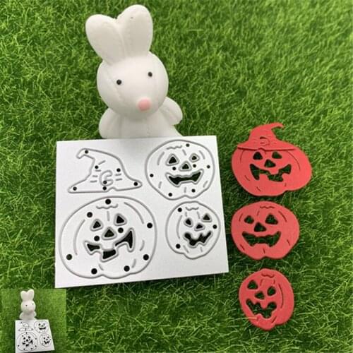 Halloween scary pumpkin ugly pumpkin witch hat hand-embossed DIY decoration album scrapbook metal cutting mold