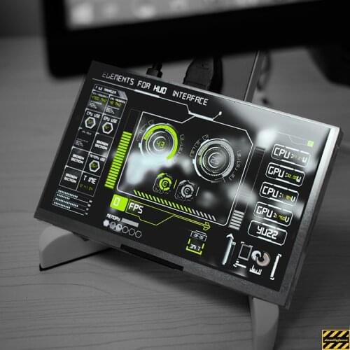 1024*600 IPS HD 7-inch With Screen Temperature Monitoring Secondary Screen Desktop For Raspberry Pi Computer Display Case