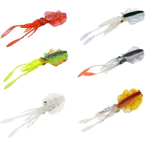15cm Outdoor Fishing Lure Octopus Squid 3D Eyes Luminous for Sea Artificial Bionics Soft Wobbler Swimming Bait