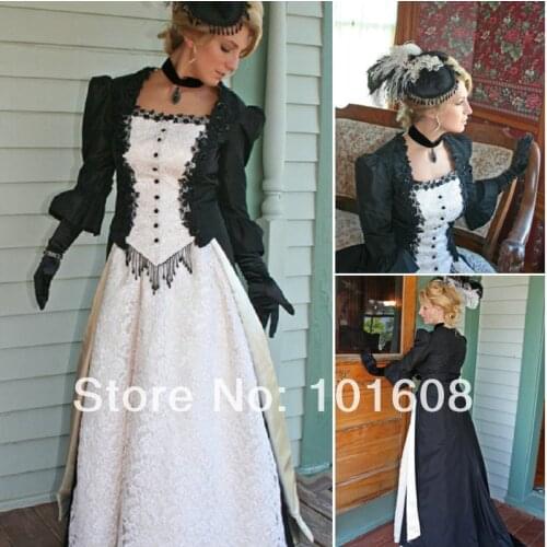 1860S Victorian Corset Gothic/Civil War Southern Belle Ball Gown Dress Halloween dresses US 4-16 V-1210