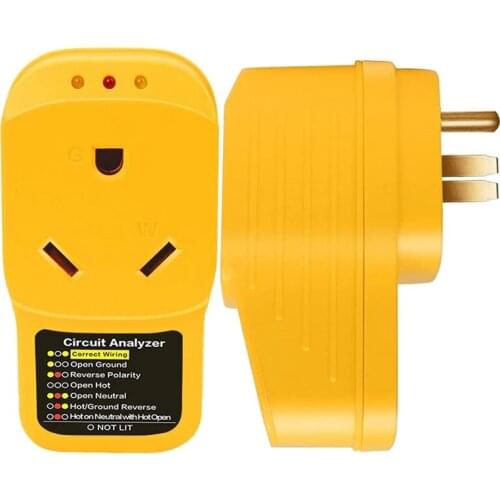 2PCS RV Surge Protector 30A RV Circuit Analyzer with LED Indicator Light for Travel Trailers 30Amp Male to 30Amp Female
