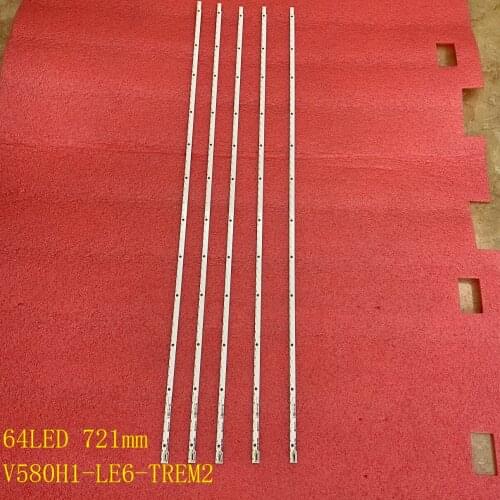 30pcs/lot 64 LEDs 721MM LED backlight strip For Philco PH58E51DSGW PH58E51 V580H1-LE6-TREM2 V580HJ1-LE6