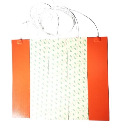 230v 200w 100*500*1.5mm silicone band heater for machine adhesive 1 side 1000mm lead wire come out from middle of 100mm side