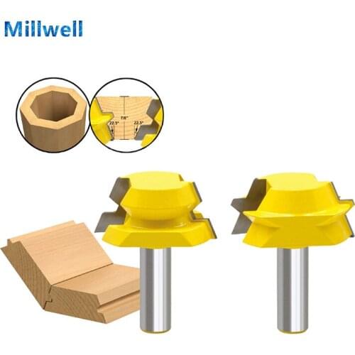 2PCS-Free shipping woodworking router bit,solid carbide end mill,wood milling cutter,wood tool,Octahedron Mortise together knife