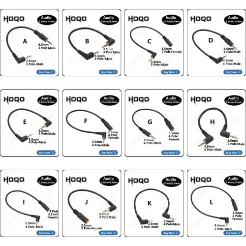 90 Degree 3.5 mm 4 Pole Jack Trrs Male to Trrs Male/Female Extension Cable Right Angle 4pin extender Stereo Aux Audio