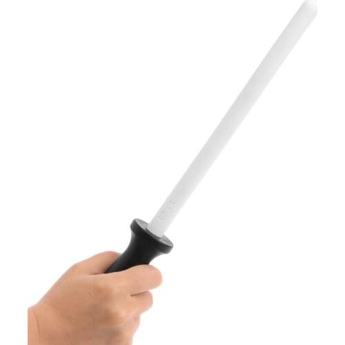 8" Ceramic Sharpening Rod Stick Sharpener with ABS Handle for Knife Blade Edge