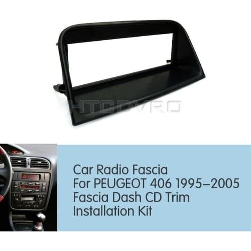 YMODVHT 1DIN Car Radio Fascia for Peugeot 406 1995-2001 2002 2003 2004 2005 Stereo Panel Dash Mount Trim Installation Kit Frame