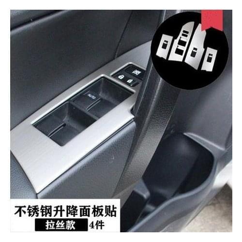 Car styling 4pcs/set Stainless Steel Window lift switch door handle trim decoration sticker for Toyota Corolla Levin 2014-2016