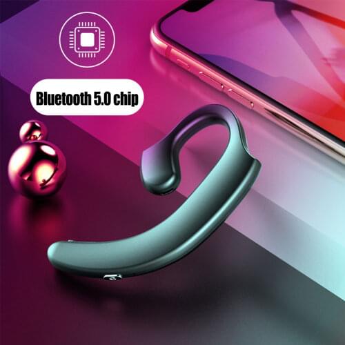 Bluetooth-compatible 5.0 Earphone Smart Ear Hanging Bone Conduction Wireless Headset with Mic Hands-free Sports Business Earbuds