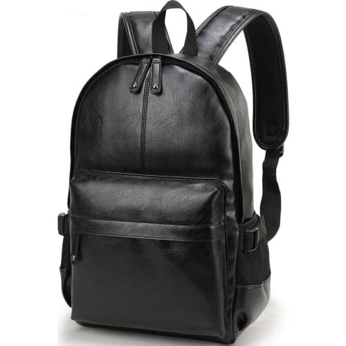 Brand Men Backpack Leather School Backpack Bag Fashion Waterproof Travel Bag Casual Leather Book bag Male