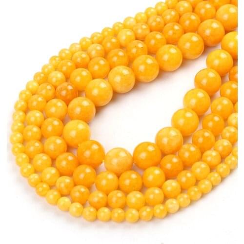 Yellow Cloud Persia Chalcedony Jades Stone Beads For Jewelry Making Round Beads DIY Charms Bracelet Accessories 15''6/8/10/12mm