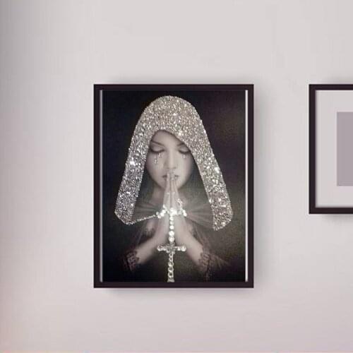 DIY 5D Diamond Painting Devoted Piety Prayer Woman Full Drill Embroidery Kits Decors Gifts Art DIY Diamond Painting 1pc