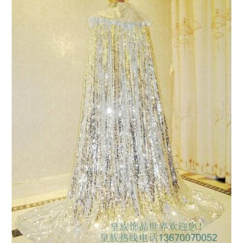 Silver cloak Pageant Queen Sequin Mirror 180cm