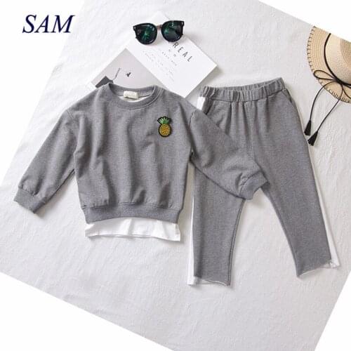 Baby Girls Clothes Sets Childrens Clothing Fashion Autumn Long Sleeve Cartoon Sweater + Pants 2pcs Sports Casual Suit