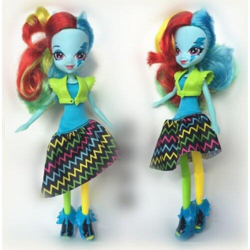 23CM Original Rainbow Dash Doll Girls EG Dolls Blue and red hair toys Best Gift for Girl anime toy