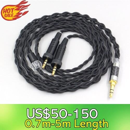 LN007446 Pure 99% Silver Inside Headphone Nylon Cable For Sony MDR-Z1R MDR-Z7 MDR-Z7M2 With Screw To Fix Earphone headsets