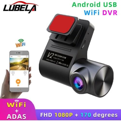 LUBELA-U5 HD 1080P WIFI DASH CAM, car DVR 170 degree wide-angle night vision, ADAS, car camera,for Android multimedia player