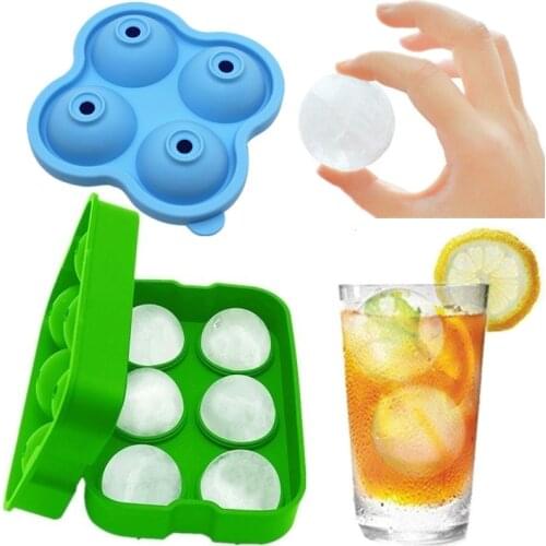 Multifunctional Food Grade Soft Silicone Eco-Friendly Useful Homemade Ice Cube Tray Ball Maker Mold Cute Simple