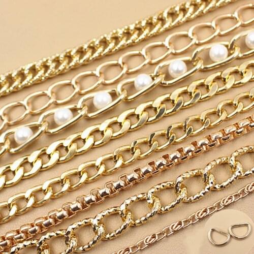 Fashion Long 120cm Metal Purse Chain Strap Handle Handle Replacement For Handbag Shoulder Bag 11 Alloy Style
